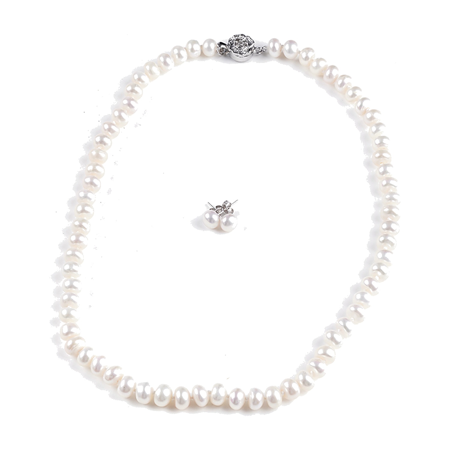 Simulated Pearl Necklace Set