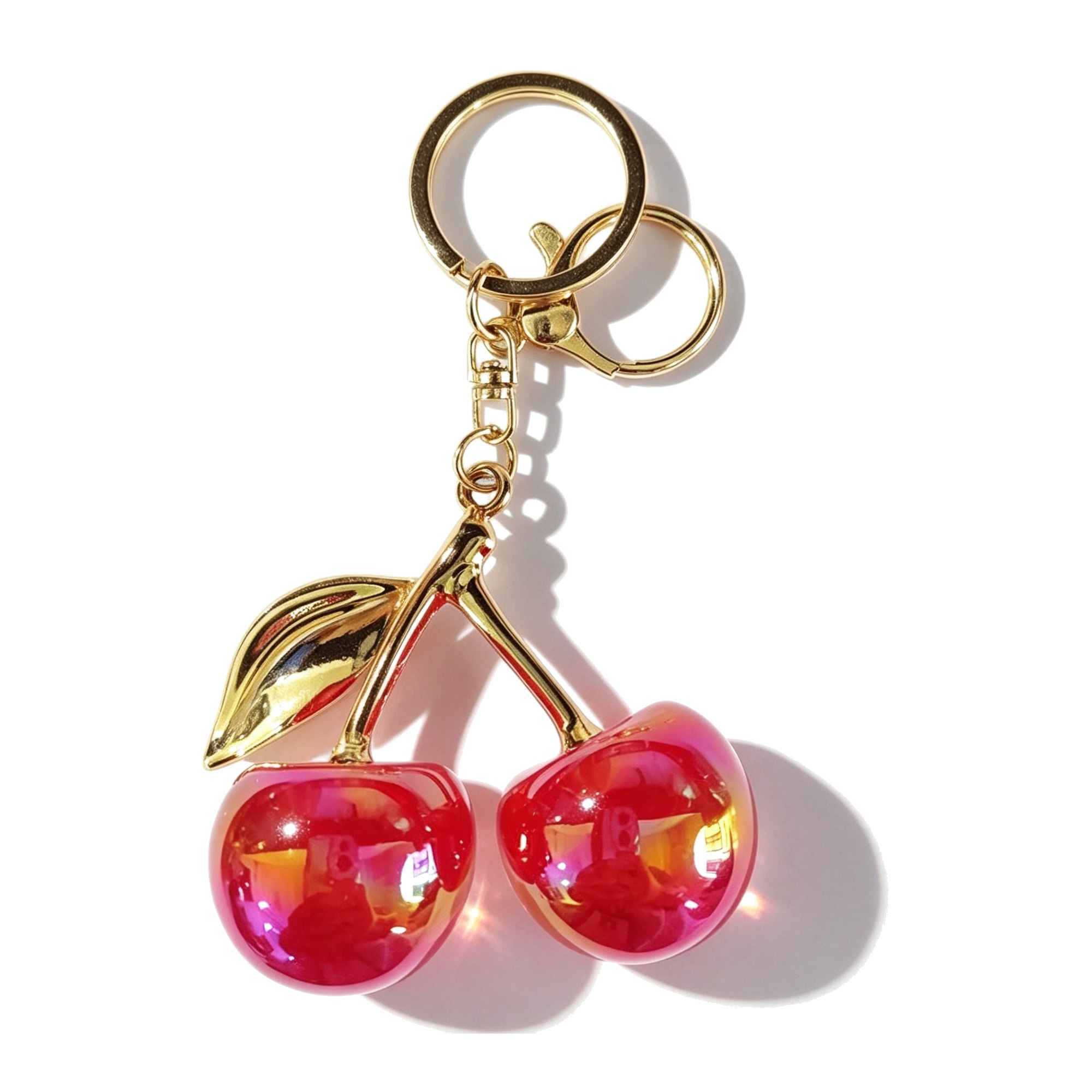 Cherry Bag Charm — Red Iridescent