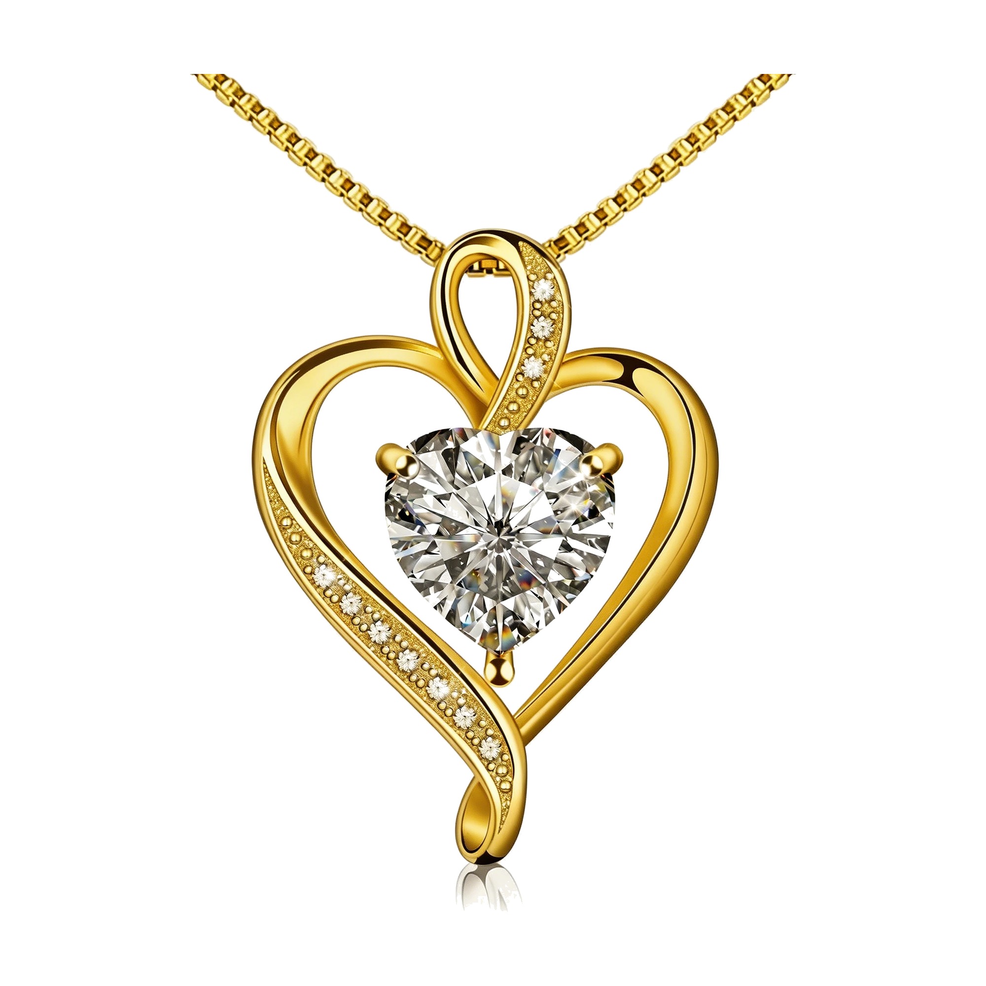 Open Heart CZ Necklace
